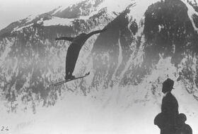 Skoczek w locie w Chamonix 1924
