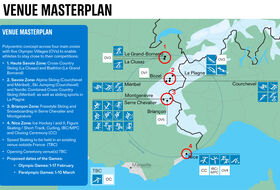 Alpy Francuskie 2030 - mapa olimpijskich aren