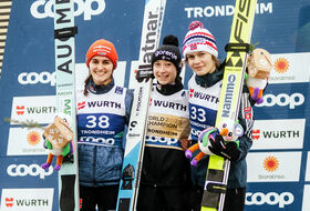 28.02.2025 - Podium pań MŚ w Trondheim