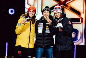 28.02.2025 - Podium pań MŚ w Trondheim