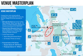 Salt Lake City 2034 - mapa olimpijskich aren